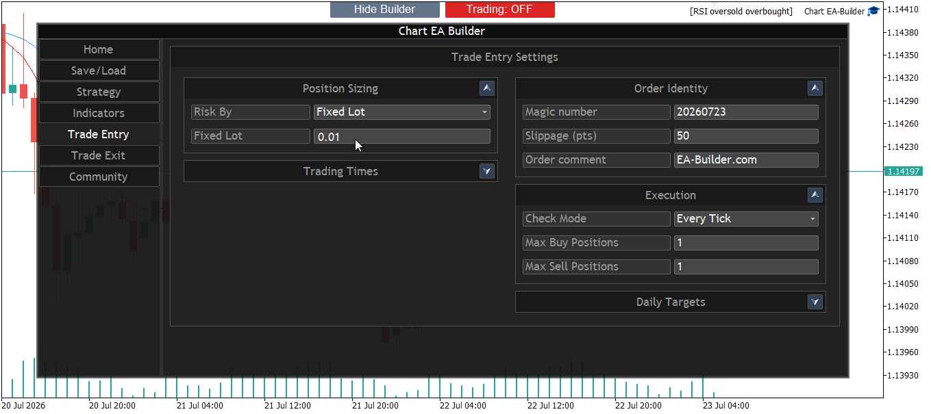 Tab 5: Trade Entry